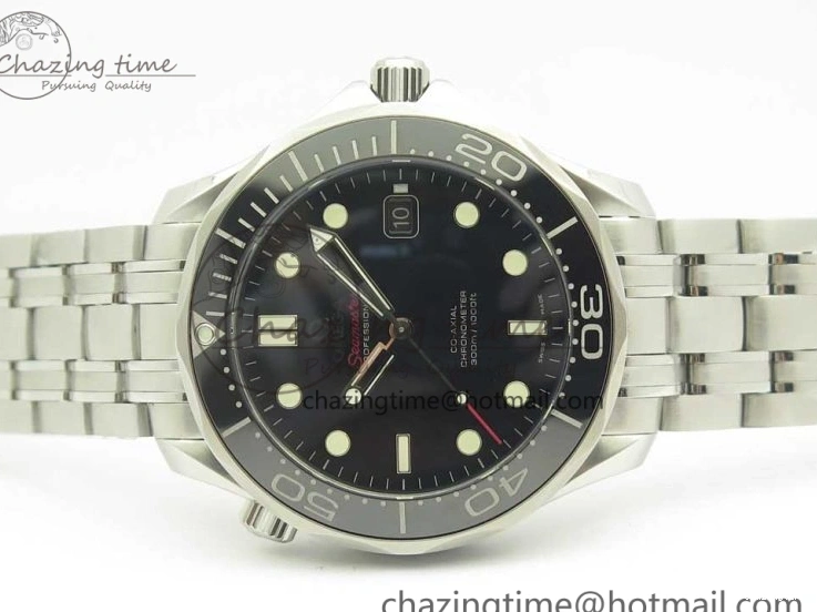 0120 WaterResistant Seamaster 300M SS MKS V3 1:1 Best Edition Black Dial Black Ceramic Bezel on SS Bracelet A 7981